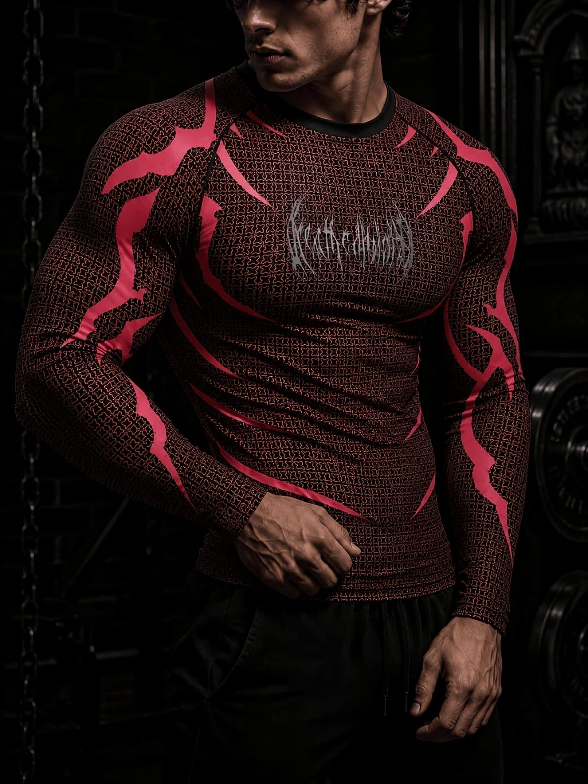 Divinity Doomtech Black Red Compression - Long Slevees