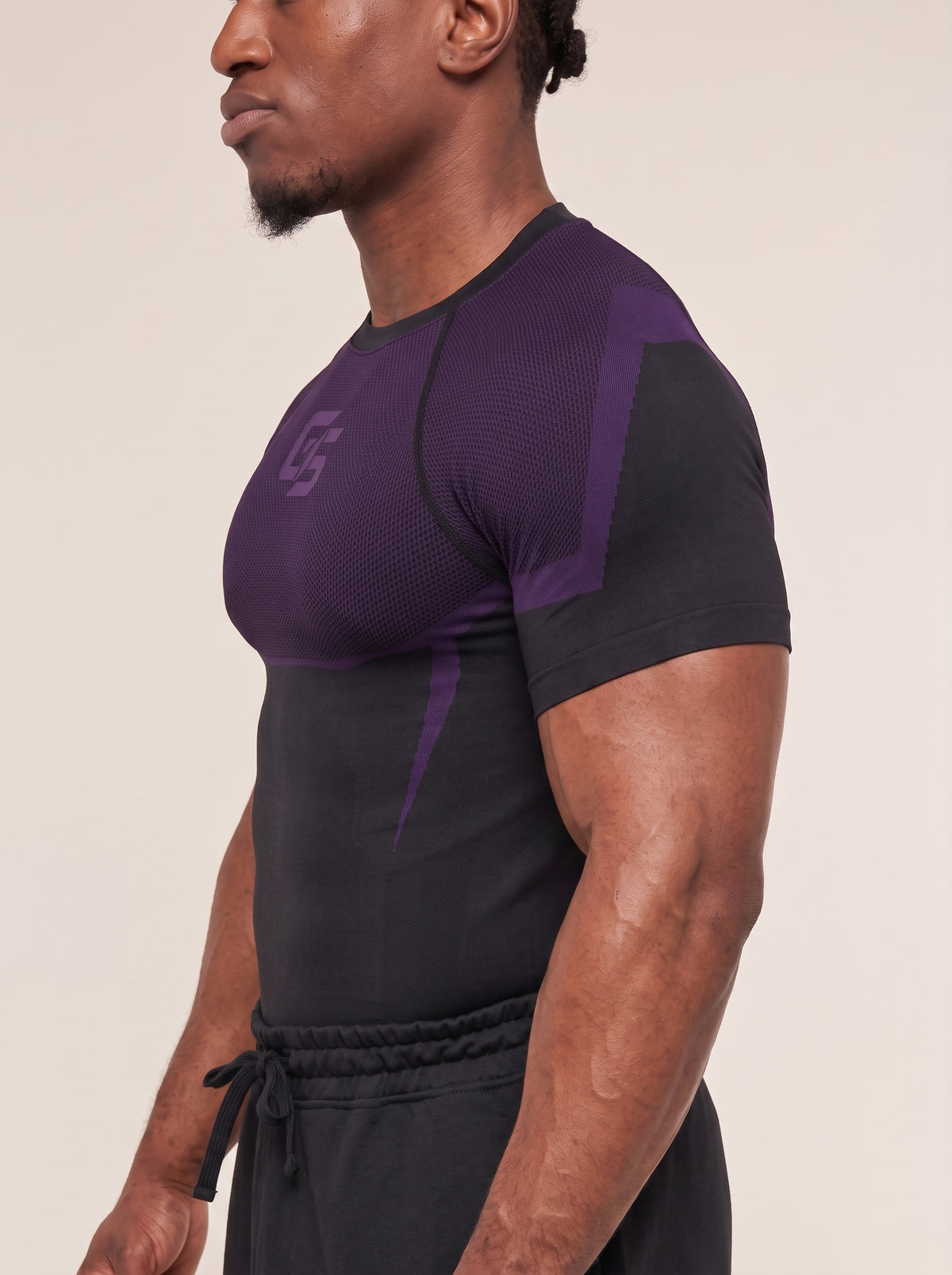 Onyx 5.0 Seamless Compression Tee-Black/Purple