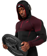 Onyx 5.0 Seamless Hoodie - Black/Carmine Red