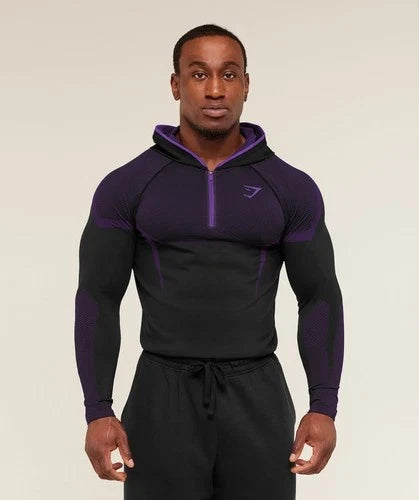 Onyx 5.0 Seamless Hoodie Black/Athletic Purple